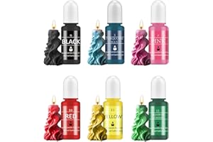 Barlone Kerzenfarbe Set, 6 Farben Hochkonzentrat Flüssig Kerzen Farbe, Kerzenwachs Farbe zum Gießen, Kerzenfarben für Sojawachs, Bienenwachs, Paraffinwachs, Gelwachs, je 10 ml