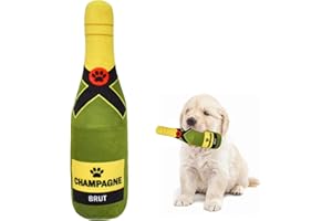 Zimoer Jouets pour Chiens avec Squeak, Jouets en Peluche pour Chien, Bouteille de Champagne en Peluche 22 cm, Jeux avec Squeak pour Chiots, Chiens, Moyenne, Grand Animaux de Compagnie