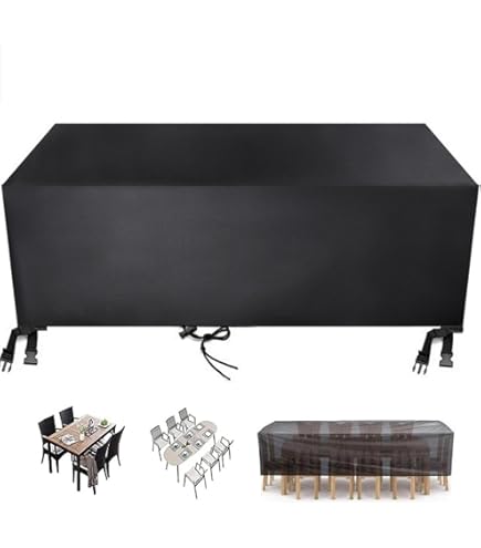 ZDLLDZ Housse Salon De Jardin Exterieur 400x130x100cm/LxWxH, 420D Oxford Tissu Impermeable Résistant à La Vent Pluie UV Housses Pour Tables De Jardin
