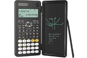 Exrp Scientific Calculator, Professional Scientific Calculators with Erasable LCD Writing Tablet, Solar and Battery Dual Power,Desktop Calculator with Notepad for Office, School