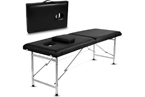 Fitby Professionell fällbar massagebord Maya med 2 plan, lätt och ergonomisk med integrerad handtag, konstläderbeläggning, optimal komfort (aluminium