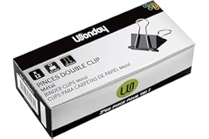 WONDAY - Boite de 12 Pinces Double Clip 32 mm Capcité 10 mm Noir