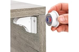 BENJIPOWER Serrure Magnétique Invisible pour Sécurité Enfant et Bébé – 10 Verrous & 2 Clés – Protection pour Placards, Portes & Tiroirs – Blocage Avec Ou Sans Perçage
