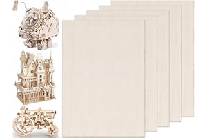 NUTS OT NUTS Balsa Wood Board 5Pcs A4 Plywood Sheets Unfinished Blank Wood Planks for DIY Wood Veneer Sheets Chipboard Sheets for Painting Arts and Crafts Home Decor DIY Model Engraving(3 mm Thick)