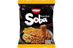 ‎NISSIN Nissin Soba Bag – Classic, 9er Pack, Wok Style Instant-Nudeln japanischer Art mit Yakisoba-Sauce, schnelle Zubereitung, asiatisches Essen, 9 x 109g
