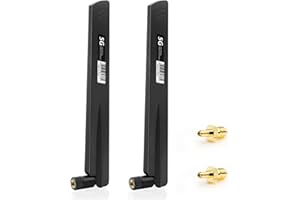 RUIZHI 5G LTE Antenne mit 18dBi Signalverstärker - Omnidirektionale WLAN-Antenne für 3G/4G/5G/GSM/GPRS Router & IoT-Gateway - SMA / TS9 Stecker - 600-6000MHz - Schwarz