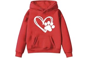 Generisch Pullover Mädchen Sweatshirt Ohne Kapuze Langarmshirt Einfarbige Hoodie Casual Elegante Herz-Print Oberteile Locker Langarm Tops Tshirt Kinder Longsleeve Sweatshirts 1-14 Jahre Herbst/Winter