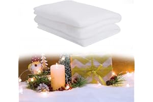 Ruolin Set de Manta de Nieve de Navidad, Mantas de Nieve Artificiales Blanco Rollo de Manta de Nieve Falsa 240 x 80 cm Decoración del Hogar Adecuado para Faldas de Árboles de Navidad