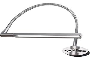 daylight Lámpara de mesa y escritorio con cuello de cisne flexible – Lámpara de pinza con cuello flexible – pinza para lectura, ocio, trabajo y tareas, UN, plateado.