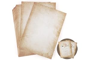 LATERN 50 arkuszy papieru listowego DIN A4 dwustronny nadruk DIN A4 100gsm starego papieru listowego w stylu vintage, do pisania i drukowania drukarek DIY