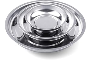 HORUSDY Magnetic Tray | 3-Piece | Round Magnetic Parts Tray | 3 Inch 4 Inch 6 Inch Magnetic Tray for Mechanic's | Stainless Steel