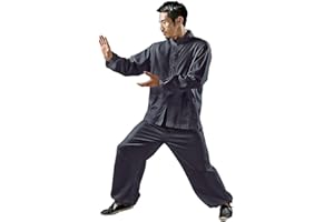 KSUA Uomo Tai Chi Uniforme Cinese Kung Fu Abbigliamento Cotone per Arti Marziali Zen