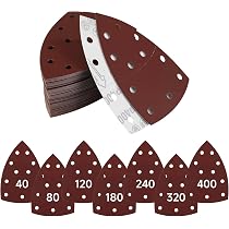 40 Almohadillas De Lijado Para Lijadora Ratón – Granos 40 A 180, 152x105 Mm Con 11 Agujeros, Compatible Con Bosch