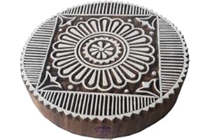 Royal Kraft 5 Inch Textil Holz Stempel Groß Geometrisch Runden Muster Großer Drucken Blöcke