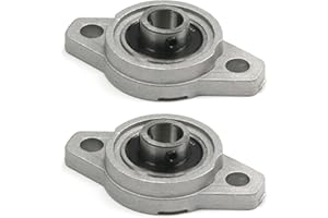 Othmro Lot de 2 Roulements à Coussin à Bride KFL000,Diamètre d'alésage : 1 cm Alliage de Zinc/Acier Chromé Auto-Alignant Roulement Monté Sur Bride avec Verrouillage à Vis pour Industrie Machine