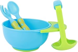 HOSIS Infant Freshfood Mash Bowl, Lightweight Baby Food Masher Bowl for Home(Blue and green mixed color)