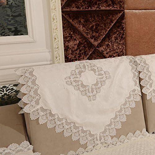 European Embroidery Fabric/Sofa Towel/Lace Non-slip Sofa Towel/Sofa Back Towel/Hand Towel/White Scarf-A 85x200cm(33x79inch)