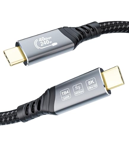 Câble Thunderbolt 4 USB-C 2m - 40Gbps/8K/100W - Compatible MacBook IPad Pro - Transfert Ultra Rapide