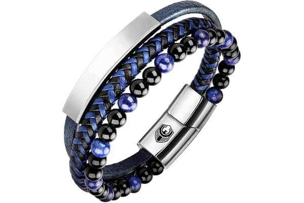 SHIEAGLELD Bracelet Homme Cuir Bracelets pour Homme avec Magnetique Boucle en Acier Inoxydable et Boîte à Bijoux Bracelet Exclusive pour l'idée de Cadeaux pour Hommes