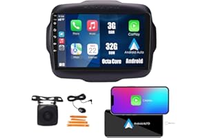 Wostoke Car CarPlay Android Auto Navigazione Stereo GPS Radio Fotocamera Display 9" IPS Schermo tattile Headunit Tablet Pad Lettore multimediale Per Jeep Renegade 2016-2020 Octa Core 3G+32G