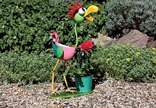 Preisvergleich Produktbild Blumentopfhalter "Vogel" (METALLVOGEL BUNT M TOPF H48 123701L)