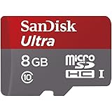 SanDisk SDSDQUAN-008G-G4A Ultra Android Micro SDHC UHS-I Class 10 Memory Card + SD Adapter up to 48 MB/s Read - 8 GB