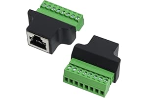 LEIBOCHAO 2 PCS Adaptateur RJ45 Femelle vers Bloc Terminal 8 Broches, Connecteur Ethernet