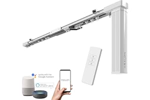 Abalon Motorized Track for Curtains With Remote Control, 1 to 5 meters, Motor Wifi compatible with Alexa, Google Home, Smartphone App, Smart Home, Electric Curtain Tracks, Motorized Curtain Rods (DIY)