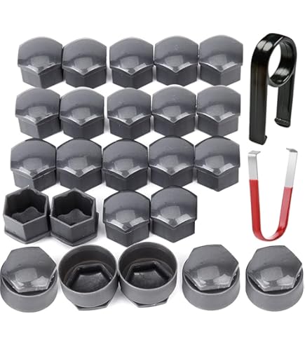 Copri Bulloni Ruota 17mm - 20 Pezzi, Argento Elettrolitico, Con Strumento Rimozione - Foto 11