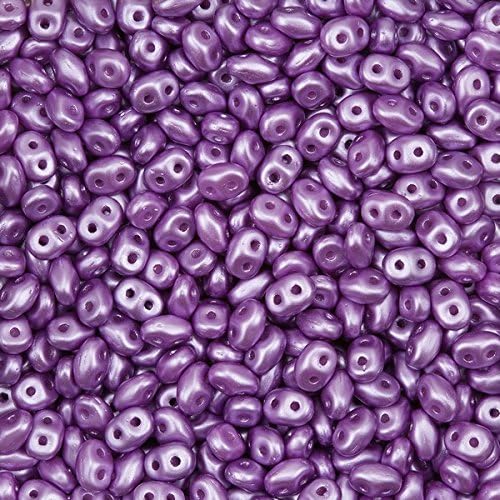 Superduo Twin Hole Pastel Lilac Czech Seed Beads 24g