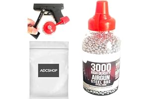 ADCSHOP - 3000 pezzi - Palline in acciaio, calibro 4.5 mm, Munizioni - per Armi ad Aria Compressa Pistole CO2 4,5 mm Acciaio BBS Calibro 4,5 mm. Flacone da 3000 unità BBS.