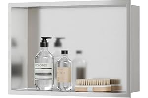 Neodrain Shower Niche Stainless Steel Niche Wall Insert, Single Shelf Shower Storage for Bathroom 45 x 30 x 10 cm