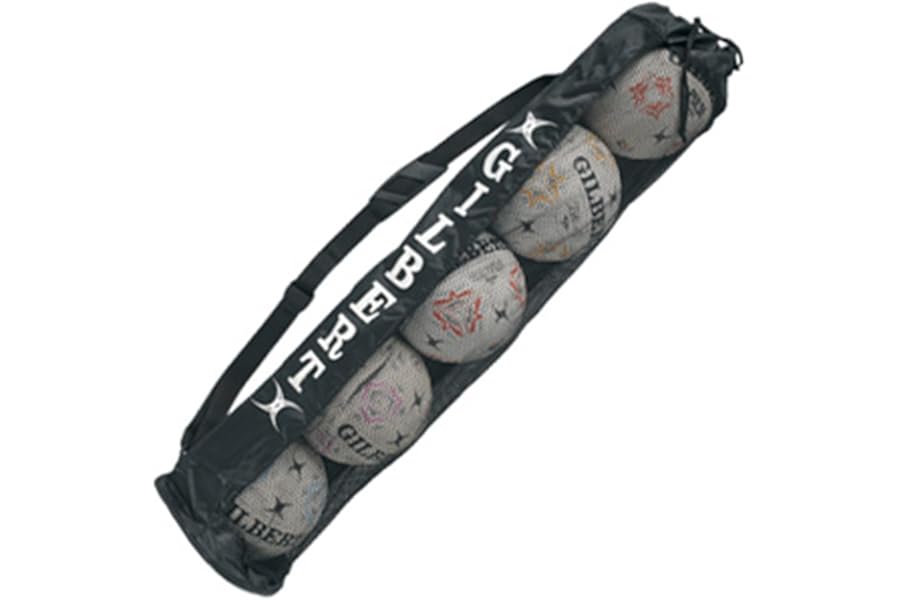 Gilbert 5 Ball Netball Tube Practice Netball Easy Transport Carry Bag Organizer