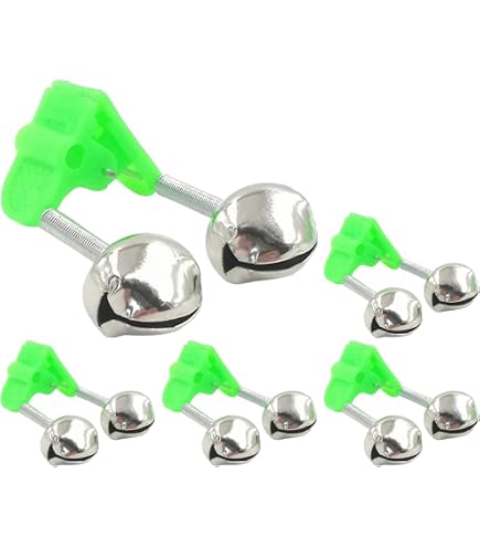 BOBOZHONG Cloches De Pêche - Lot De 10 - Alerte Morsure Pour Canne - Indicateur Sonore Nuit/Jour - Vert