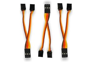 VUNIVERSUM Lot de 3 rallonges Servo Y de qualité supérieure - 10 cm - Câble en Y - Pour Futaba Robbe JR Graupner Hitec - 100 mm - 26 AWG - Modélisme RC