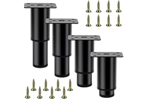 Toivize 4 Pezzi Piedini Regolabili per Mobili, Gambe per Mobili Gambe Regolabili in Altezza 80-120 mm Adatte per Divani, Armadietti, Comodini, Gambe per Mobili Universali (Nero)