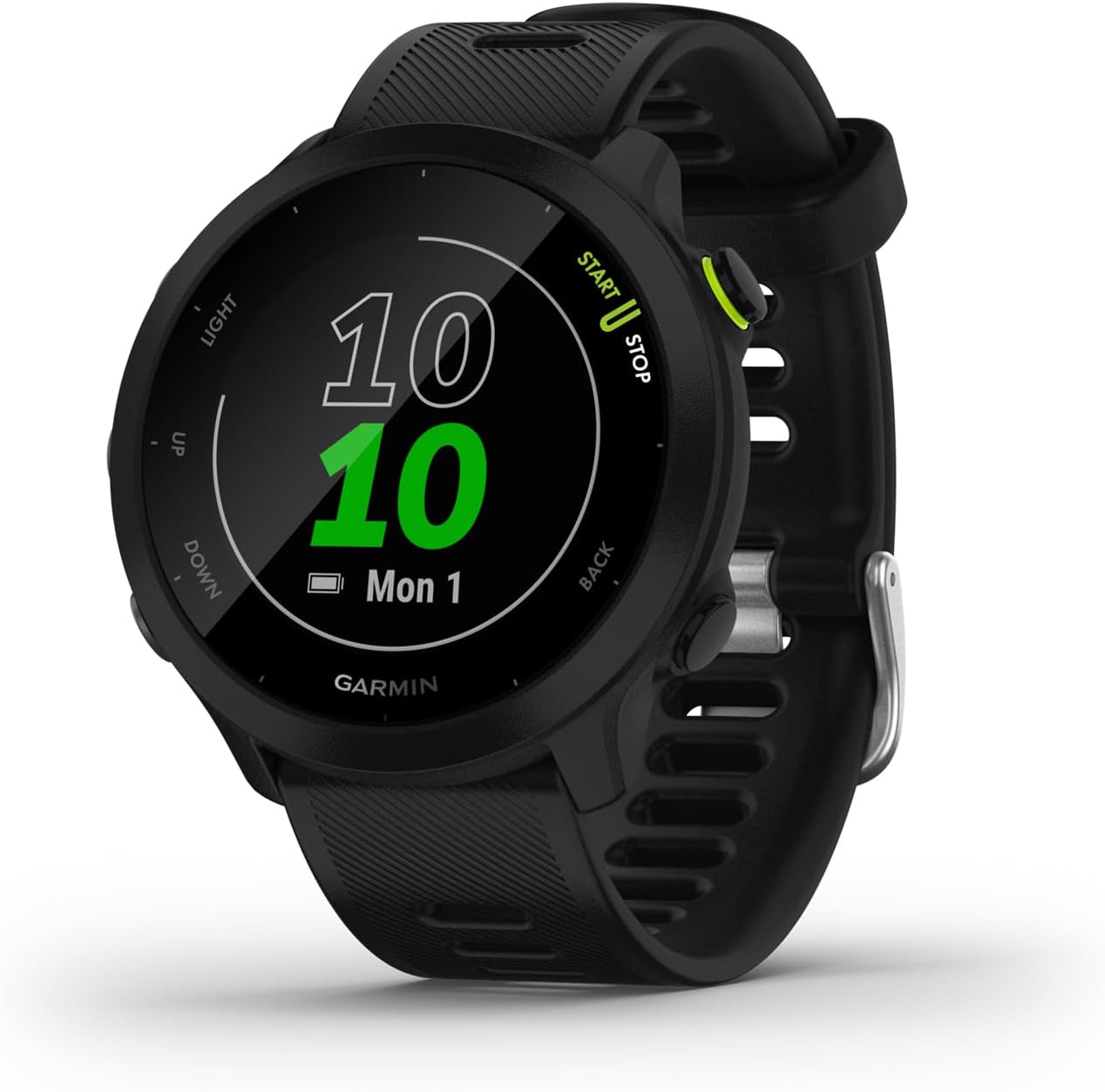 Garmin Forerunner 55 Easy to Use Lightweight GPS Running Smartwatch, Running and Training Guidance, Safety and Tracking Features included