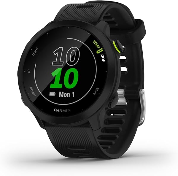 Garmin Forerunner 55 Easy to Use Lightweight GPS Running Smartwatch, Running and Training Guidance, Safety and Tracking Features included - 1