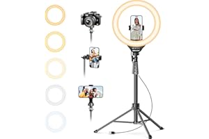 UBEESIZE MPP Anneau Lumineux avec Trépied de 30,5 cm et 170 cm, Idéal pour Enregistrement Vidéo et Streaming en Direct (Youtube, Instagram, Facebook)