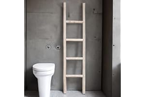 Marrakesch Orient & Mediterran Interior Marrakech - Scaletta decorativa in legno, 150 cm, colore: Bianco