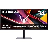 LG UltraGear G6 34G630A-B 34" 1ms (GtG) 240Hz (HDMI+Display+Type-C) DisplayHDR 400 Curved Ultrawide WQHD (3440x1440) Oyuncu M