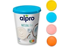 XILMARK JoghurtDeckel 500g, Wiederverwendbarer Deckel für Joghurtbecher, Dosendeckel Wiederverwendbar Silikondeckel Joghurt 500 G, Joghurt Kunststoff-Deckel, Joghurt Mehrwegfrischedeckel, (PACK 4)