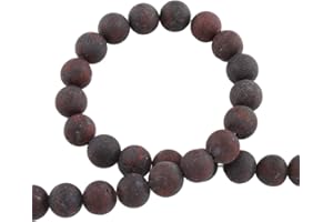 PERLIN Perlas de piedras preciosas de 8 mm y 6 mm, mate, grado A, piedras semipreciosas, selección de piedras preciosas esmeriladas (jaspe rectificado de amapola, 8 mm)