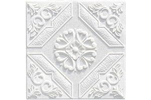 CARMOTTER 3d Foam Wall Tiles Ceiling Tiles Self Adhesive, Wall Panels Self Adhesive Tile Brick Wall Sticker Self Adhesive Waterproof Foam Panel (1pc)