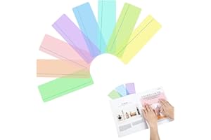 ROWWAIT 8Pcs Coloured Dyslexia Overlays Rulers,Guided Reading Highlight Strips,Visual Aids Overlays Ruler,Dyslexia Overlay Ruler,Overlay Reading Strips for Dyslexia and to Reduce Visual Stress(8 Colors)