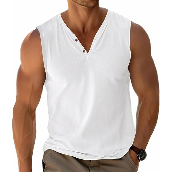 Maillot De Corps Homme Col V Débardeur Homme Musculation Coton