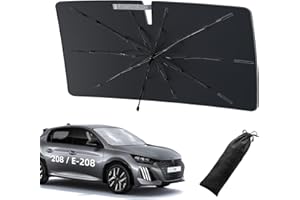 LANGBEAN Parasol Plegable para Peugeot 208 E-208 2019-2025, Parasol para Parabrisas Delantero para Opel Corsa F Corsa-e 2020-2025, Pantalla Solar Accesorios Bloqueador de Calor Protección UV