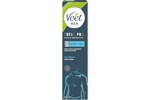 Veet Men Crema Depilatoria Masculina para Pecho Espalda Brazos y Piernas, Pieles Sensibles, 200ml