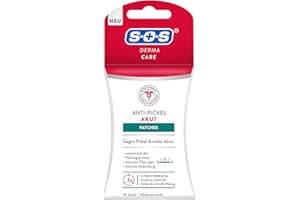 ‎SOS SOS Anti-Pickel Patches Akut (30 Patches) – Hydrokolloid-Technologie gegen Pickel, milde Akne & Hautunreinheiten – kaschiert, schützt & unterstützt Heilung – wasserdicht, latexfrei, atmungsaktiv