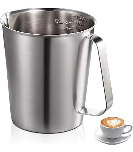 Nikou Messbecher Edelstahl 1500 Ml – Mit Klaren Markierungen, Griff, Für Küche & Bar